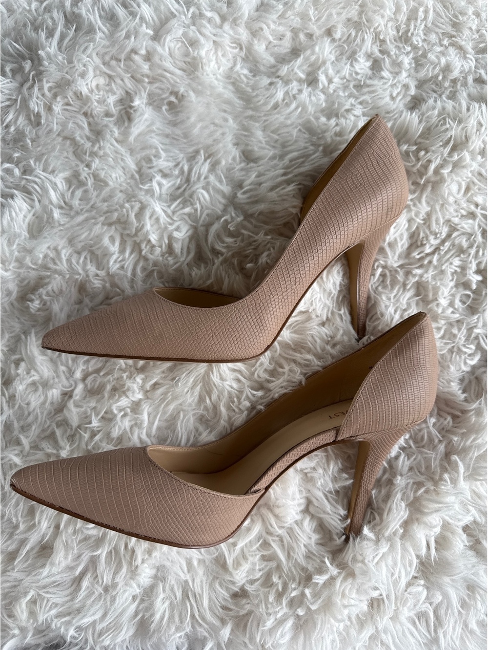 Nine West Nude Textured Pointed Toe Pumps Size 10M - Picture 8 of 8
